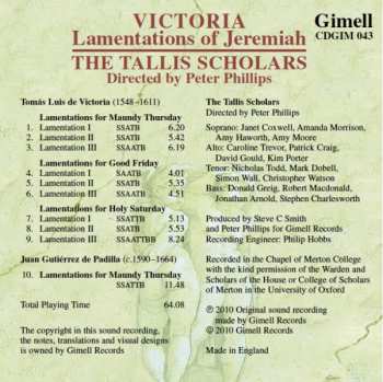 CD The Tallis Scholars: Lamentations Of Jeremiah