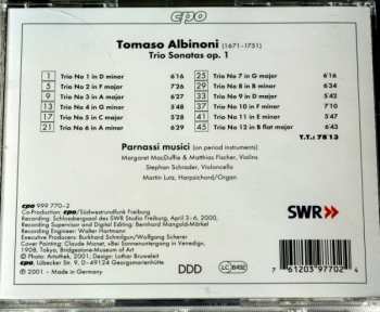 CD Tomaso Albinoni: Trio Sonatas Op. 1