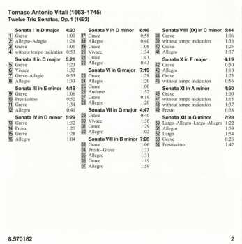 CD Tomaso Antonio Vitali: Twelve Trio Sonatas, Op. 1