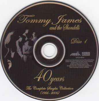2CD Tommy James & The Shondells: 40 Years (1966-2006)  The Complete Singles Collection