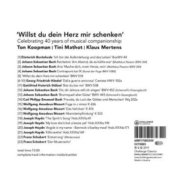 CD Ton Koopman: Willst Du Dein Herz Mir Schenken - Celebrating 40 Years Of Musical Companionship