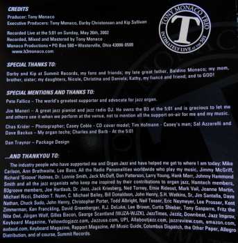 CD Tony Monaco Trio: Intimately Live At The 501