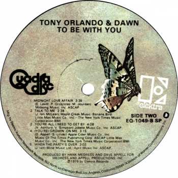 LP Tony Orlando & Dawn: To Be With You