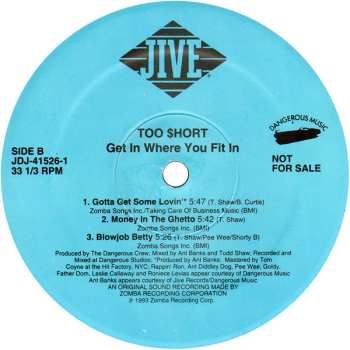 2LP Too Short: Get In Where You Fit In