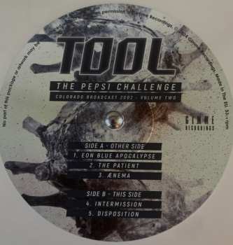 2LP Tool: The Pepsi Challenge Colorado Broadcast 2002 Volume Two CLR