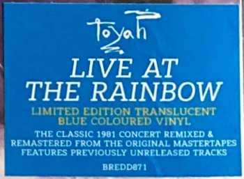2LP Toyah: Live At The Rainbow CLR