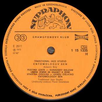 LP Traditional Jazz Studio: Entomologův Sen