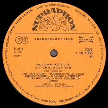 LP Traditional Jazz Studio: Entomologův Sen