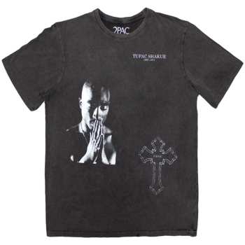 Merch Tupac: Stone Wash Maglietta Photo Cross