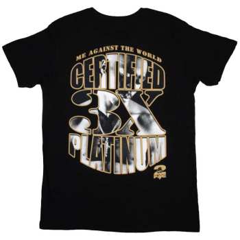 Merce Tupac: Tupac Unisex T-shirt: Platinum (back Print) (small) S