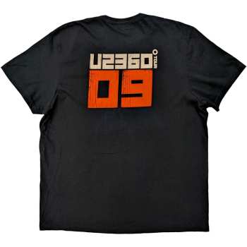 Merce U2: U2 Unisex T-shirt: 360 Degree Tour 2009 Orange Logo (back Print & Ex-tour) (small) S