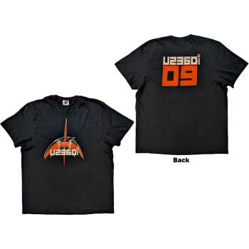 Merce U2: U2 Unisex T-shirt: 360 Degree Tour 2009 Orange Logo (back Print & Ex-tour) (small) S