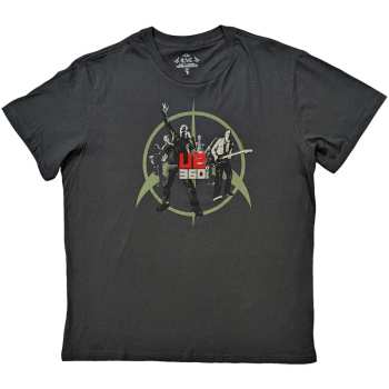 Merce U2: U2 Unisex T-shirt: 360 Degree Tour 2010 Band Photo (back Print & Ex-tour) (x-large) XL