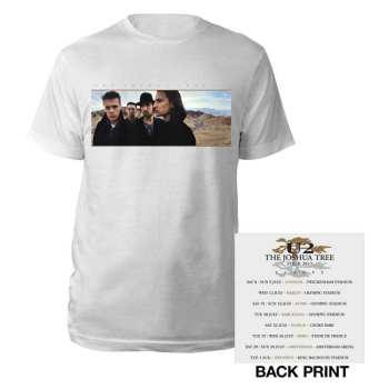 Merce U2: U2 Unisex T-shirt: Joshua Tree Photo (back Print) (ex-tour) (small) S