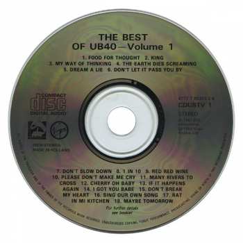 CD UB40: The Best Of UB40 - Volume One