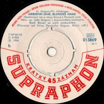 SP Udo Jürgens: Merci Chérie / Siebzehn Jahr, Blondes Haar