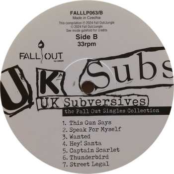 2LP UK Subs: UK Subversives (The Fall Out Singles Collection) CLR
