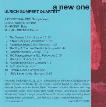 CD Ulrich Gumpert Quartett: A New One