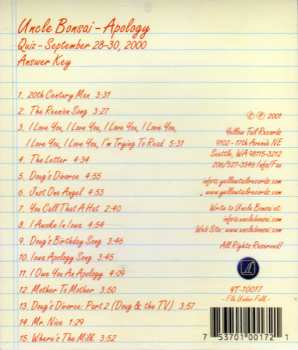 CD Uncle Bonsai: Apology