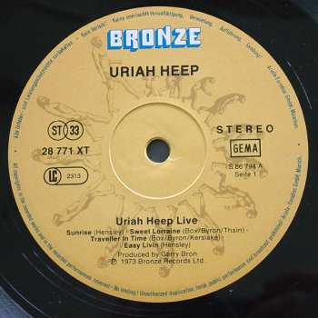 2LP Uriah Heep: Uriah Heep Live
