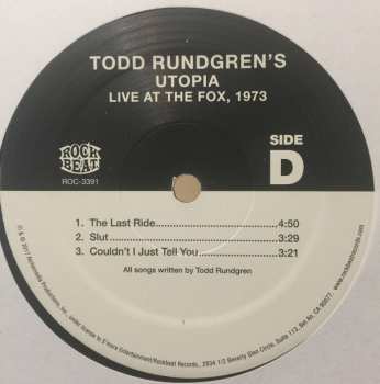 2LP Utopia: Live At The Fox 1973