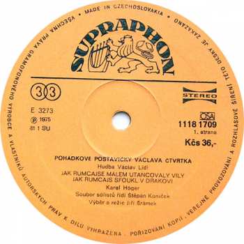 LP Václav Čtvrtek: Pohádkové Postavičky Václava Čtvrtka (Cipísek Rumcajs Manka Křemílek Vochomůrka) (85 1)