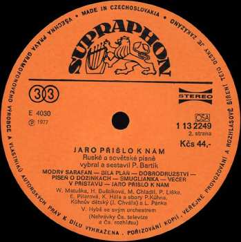 LP Václav Hybš Orchestra: Jaro Přišlo K Nám