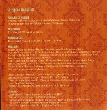 CD Vincent Vallières: Le Repère Tranquille