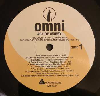 LP Various: Age Of Worry - From Country-Pop To Freak-Folk: The Space Age Relics Of Monument Records 1960-1970 DLX | LTD