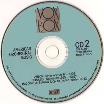 2CD Various: American Orchestral Music: Thomson • Schuman • Hanson • Schuller • MacDowell • Rorem