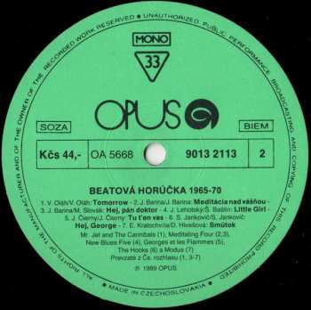 LP Various: Beatová Horúčka 1965-70