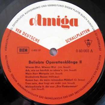 LP Various: Die Schönsten Melodien - Beliebte Operettenklänge 2. Folge