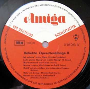 LP Various: Die Schönsten Melodien - Beliebte Operettenklänge 2. Folge