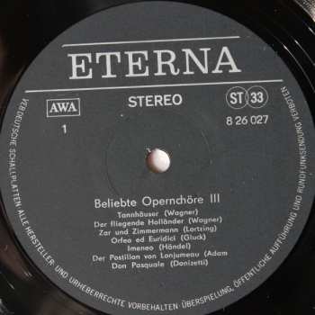 LP Various: Beliebte Opernchöre III. Folge