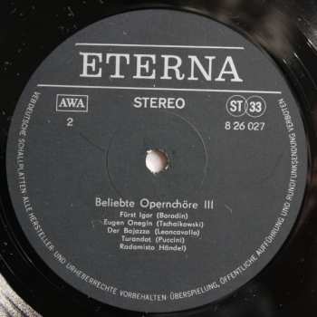 LP Various: Beliebte Opernchöre III. Folge