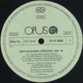 2LP Various: Bratislava Jazz Days '87