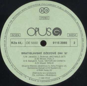 2LP Various: Bratislava Jazz Days '87