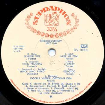 Album Various: Československý Jazz 1960
