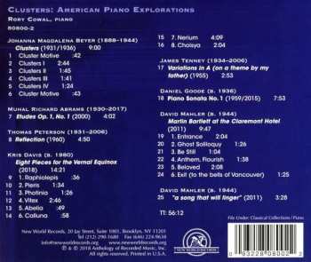 CD Various: Clusters: American Piano Explorations