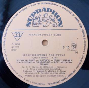 2LP/Set di cofanetti Various: Doctor Swing Redivivus (Československý Swing Do Roku 1947) (2xLP + BOX + BOOKLET)