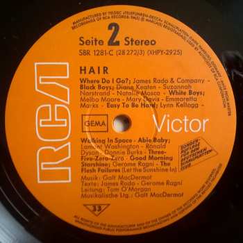 LP Various: Hair - The Original Broadway Cast Recording