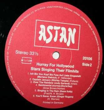 LP Various: Hurray For Hollywood - Stars Singing Their Filmhits