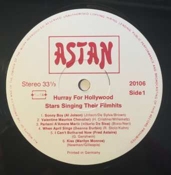 LP Various: Hurray For Hollywood - Stars Singing Their Filmhits