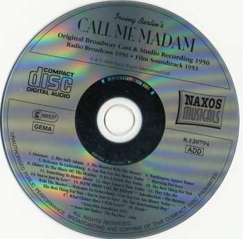 CD Various: Irving Berlin's Call Me Madam