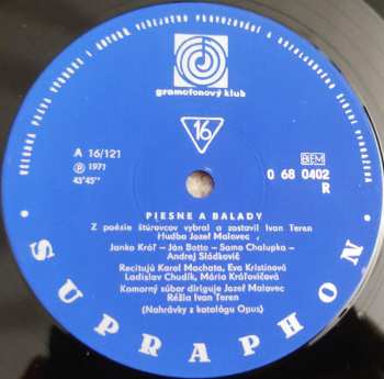 LP Various: Piesne A Balady