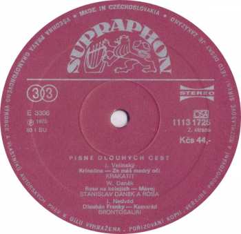 LP Various: Písně Dlouhých Cest (89 1-SU - ČERVENÝ ŠTÍTEK)