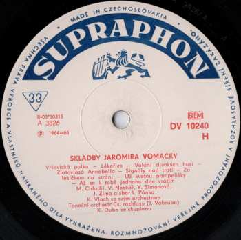 LP Various: Skladby Jaromíra Vomáčky