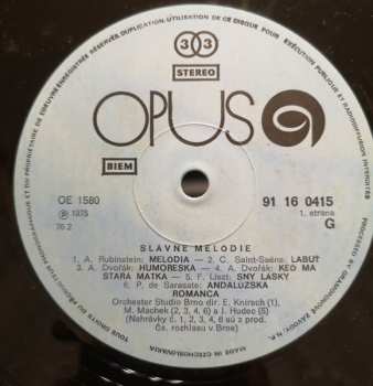LP Various: Slávne Melódie = Famous Melodies