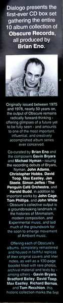 10CD/Set di cofanetti Various: The Complete Obscure Records Collection 1975-1978 LTD