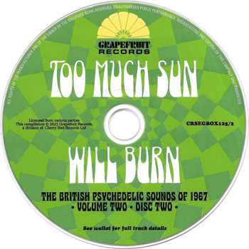 3CD/Set di cofanetti Various: Too Much Sun Will Burn (The British Psychedelic Sounds of 1967 Volume 2)